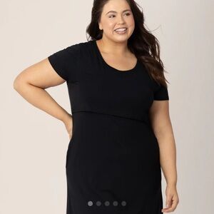 Kindred Bravely Black Short Sleeve nursing dress
